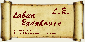 Labud Radaković vizit kartica